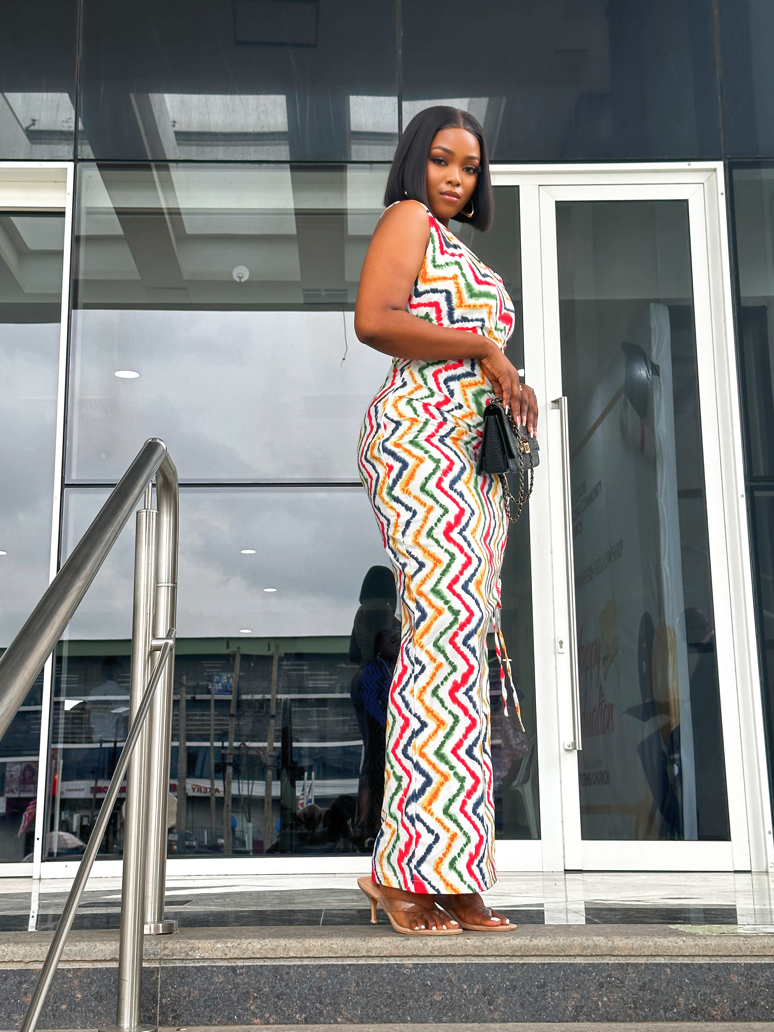 Celine dress in wavie print image