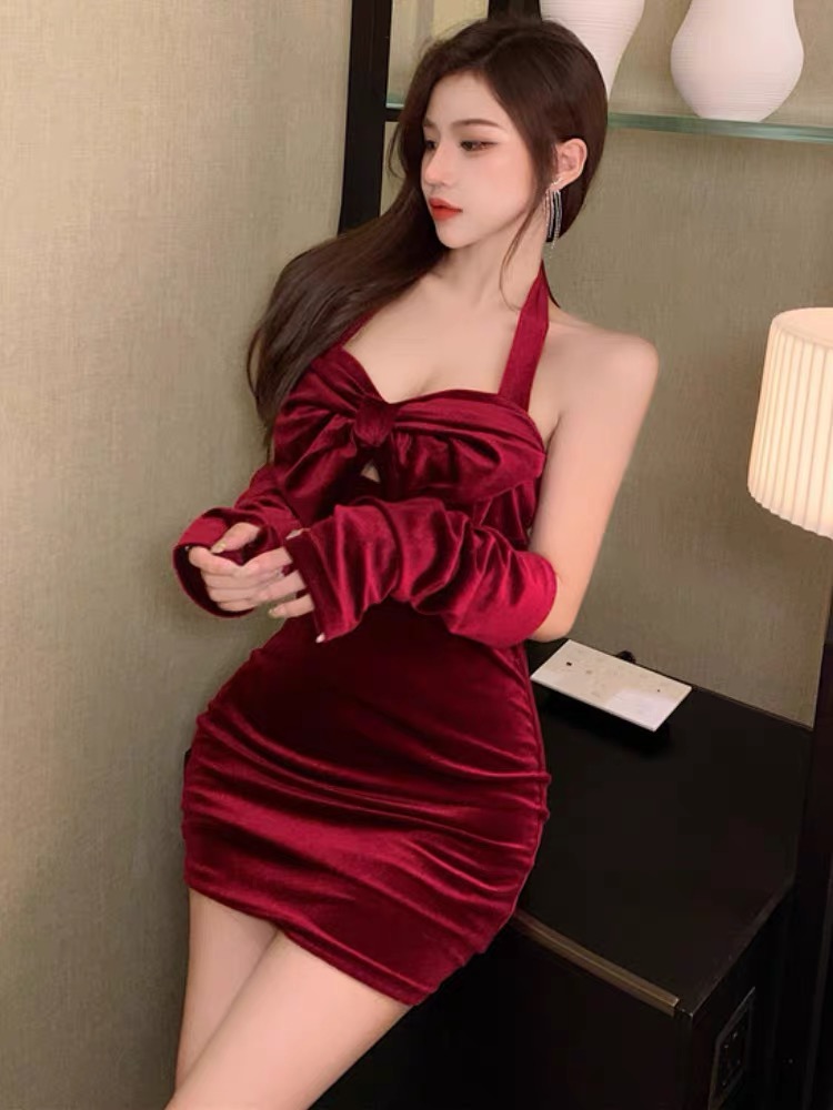 Yasmine cocktail suede dress CBC33 image