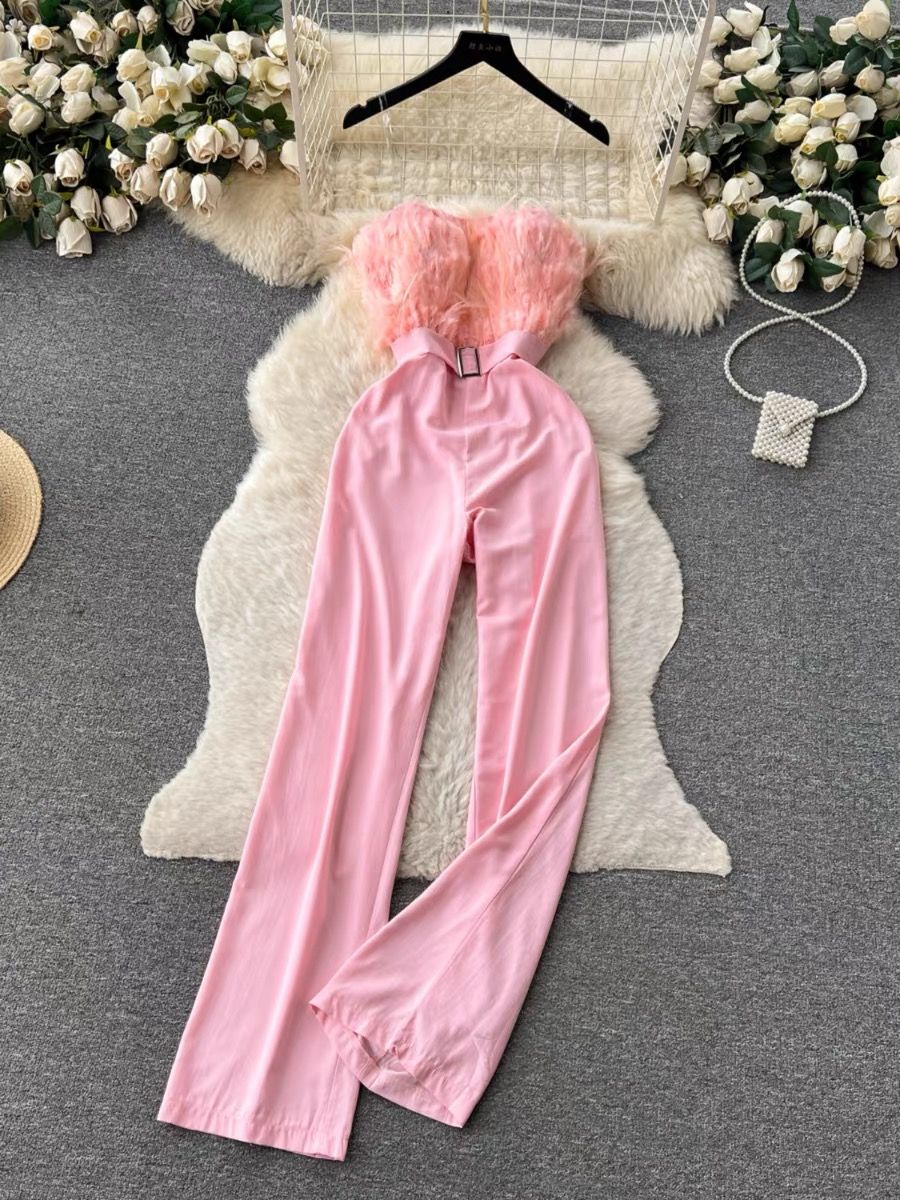 Taste of luxury feathery jumpsuit JRZZ616 image