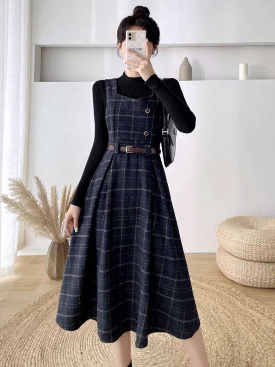 See what I want plaid dress & belt FD87 image