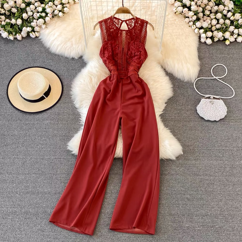 Let your laces up sleeveless jumpsuit JRZZ418 image