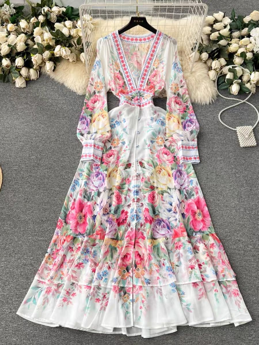 Midnight lover floral print dress ED197 image