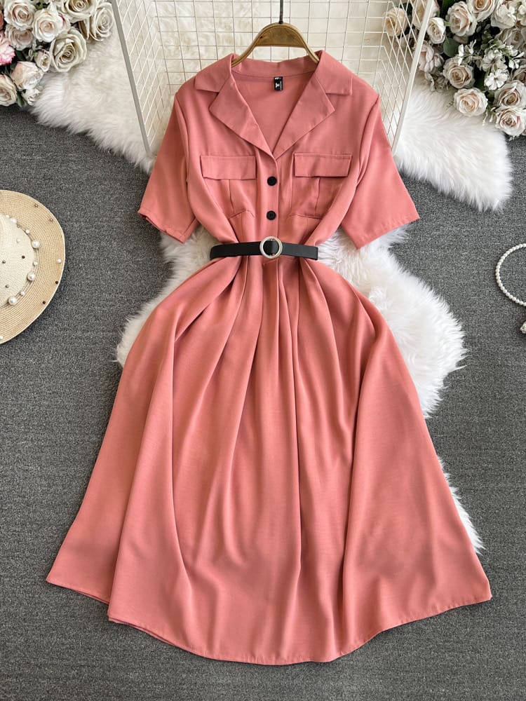 Maldives sunset shirt dress & belt SDZZ437 image