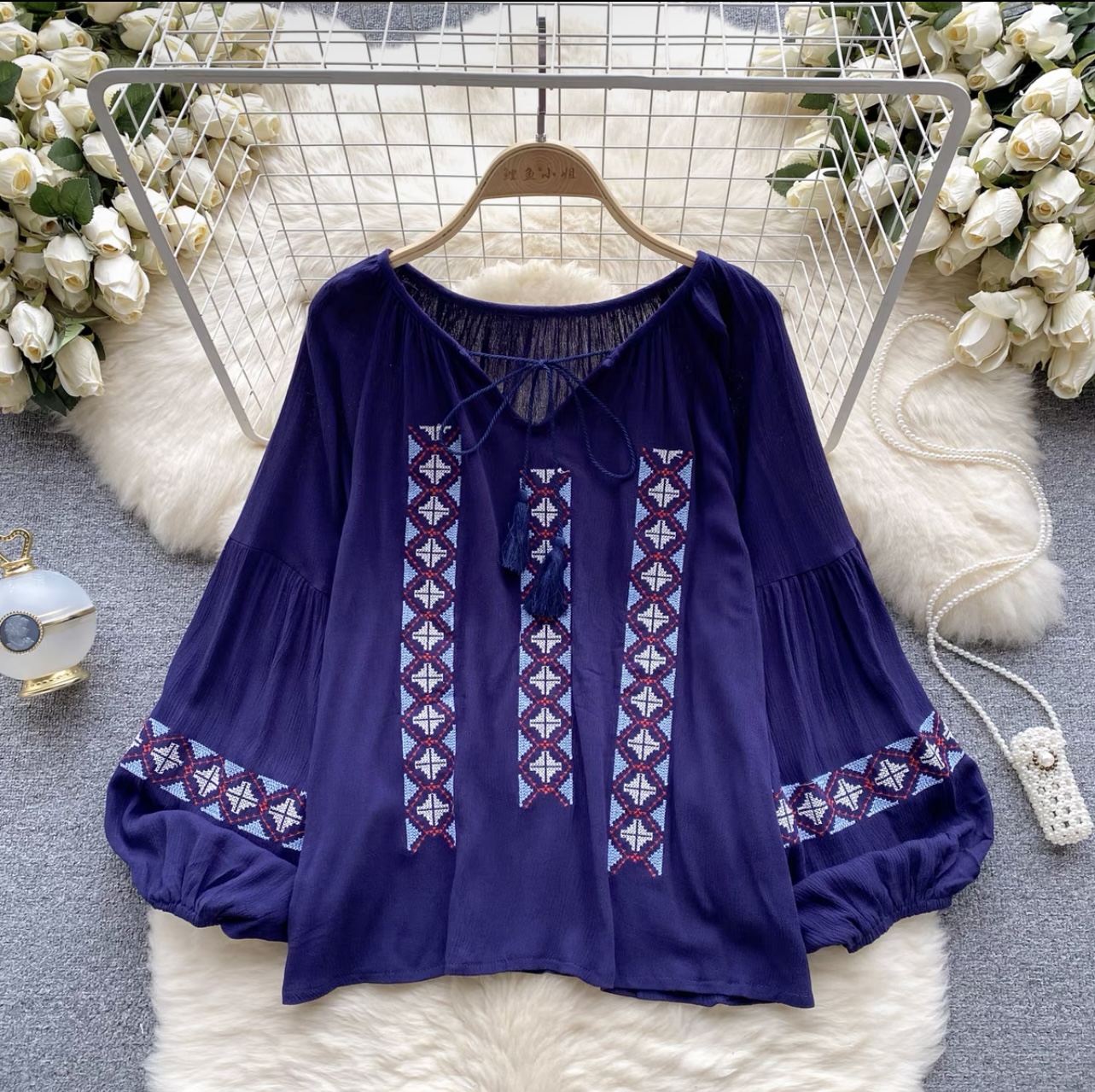 Slay all day embroidery top TZZ1507 image