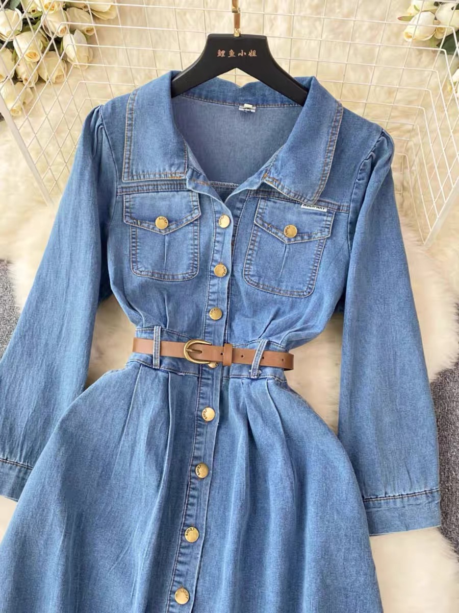 Kerry modern denim dress & belt DD15 image