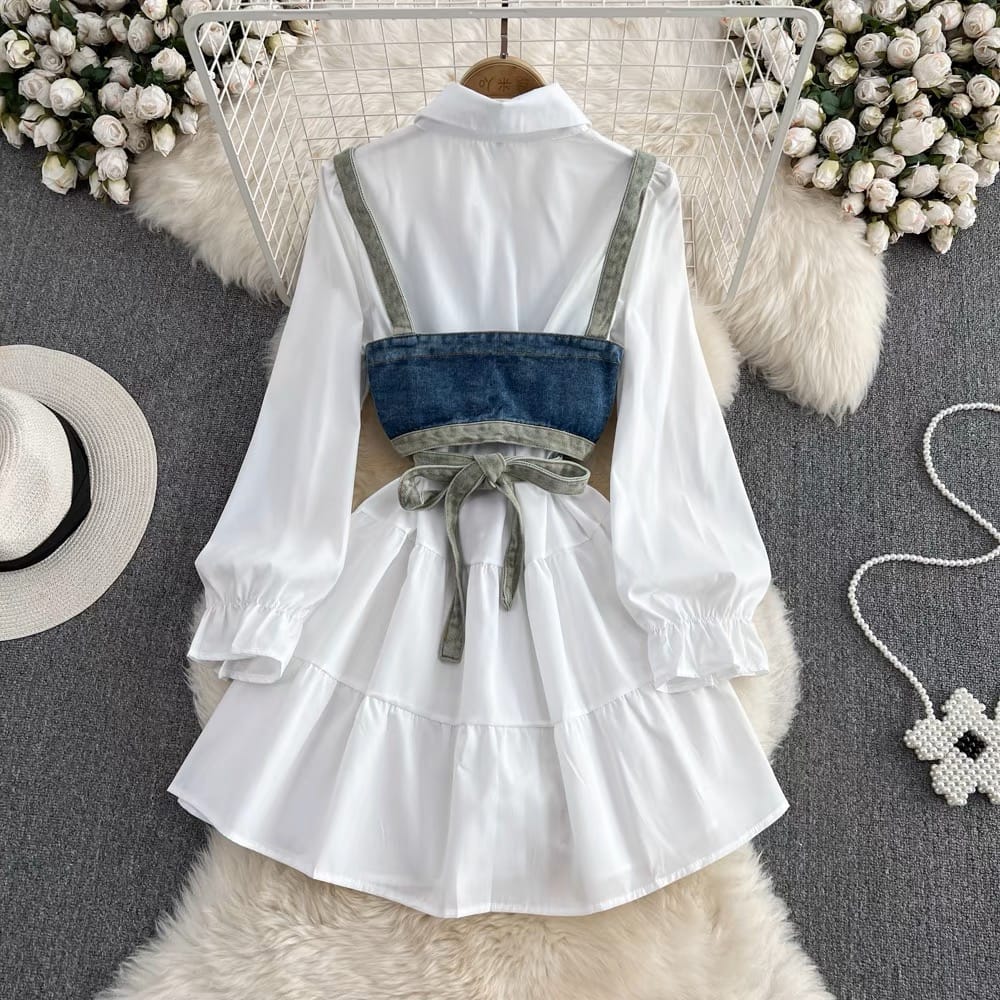 You are next level denim shirt dress SDZZ791 image
