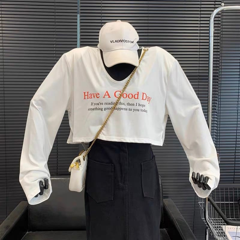 Have a good day crop top image