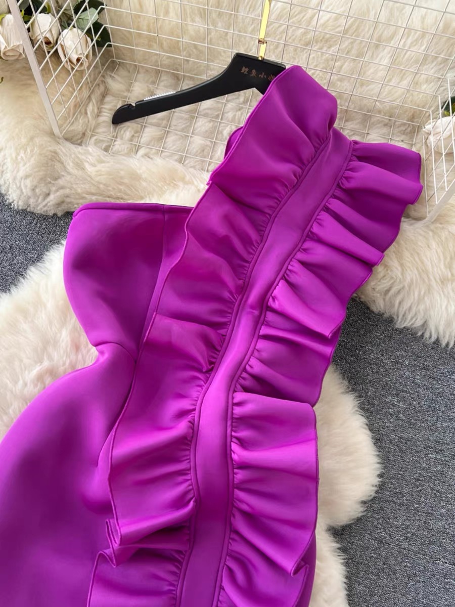 Caught in the moment ruffle dress EBC34 image