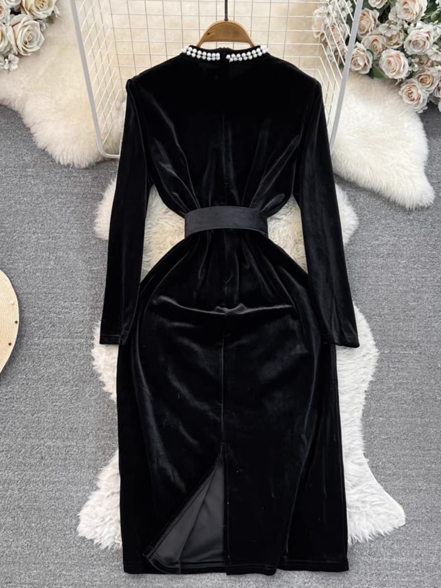 On a business trip beaded velvet dress & belt  FBC100 image