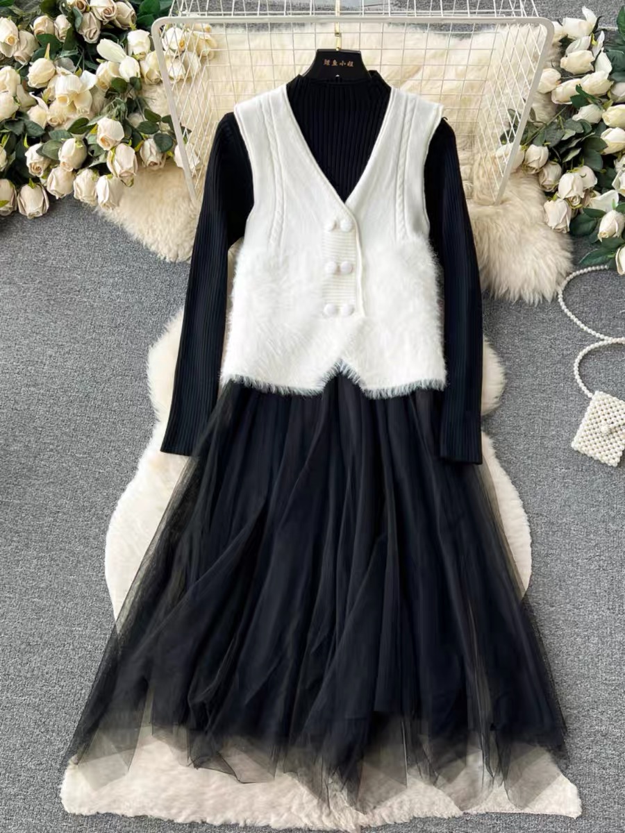 One more vacay sweater dress & waist coat KD138 image