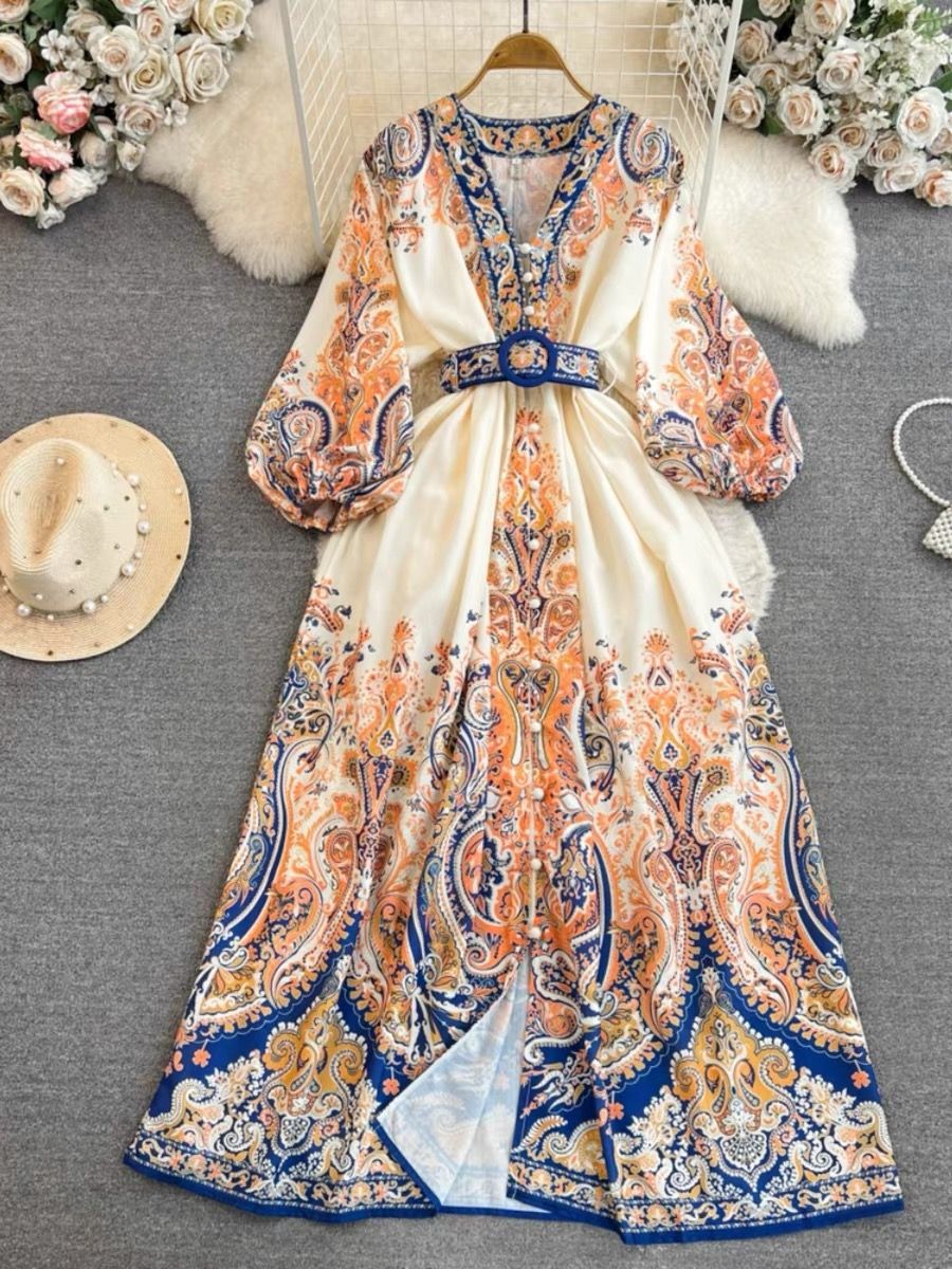 Fashion fusion print dress ED140 image