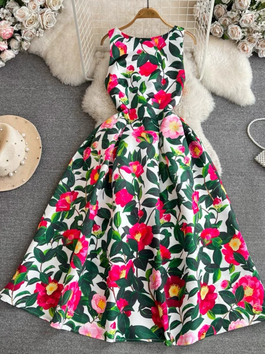 Check your facts floral dress CD715 image