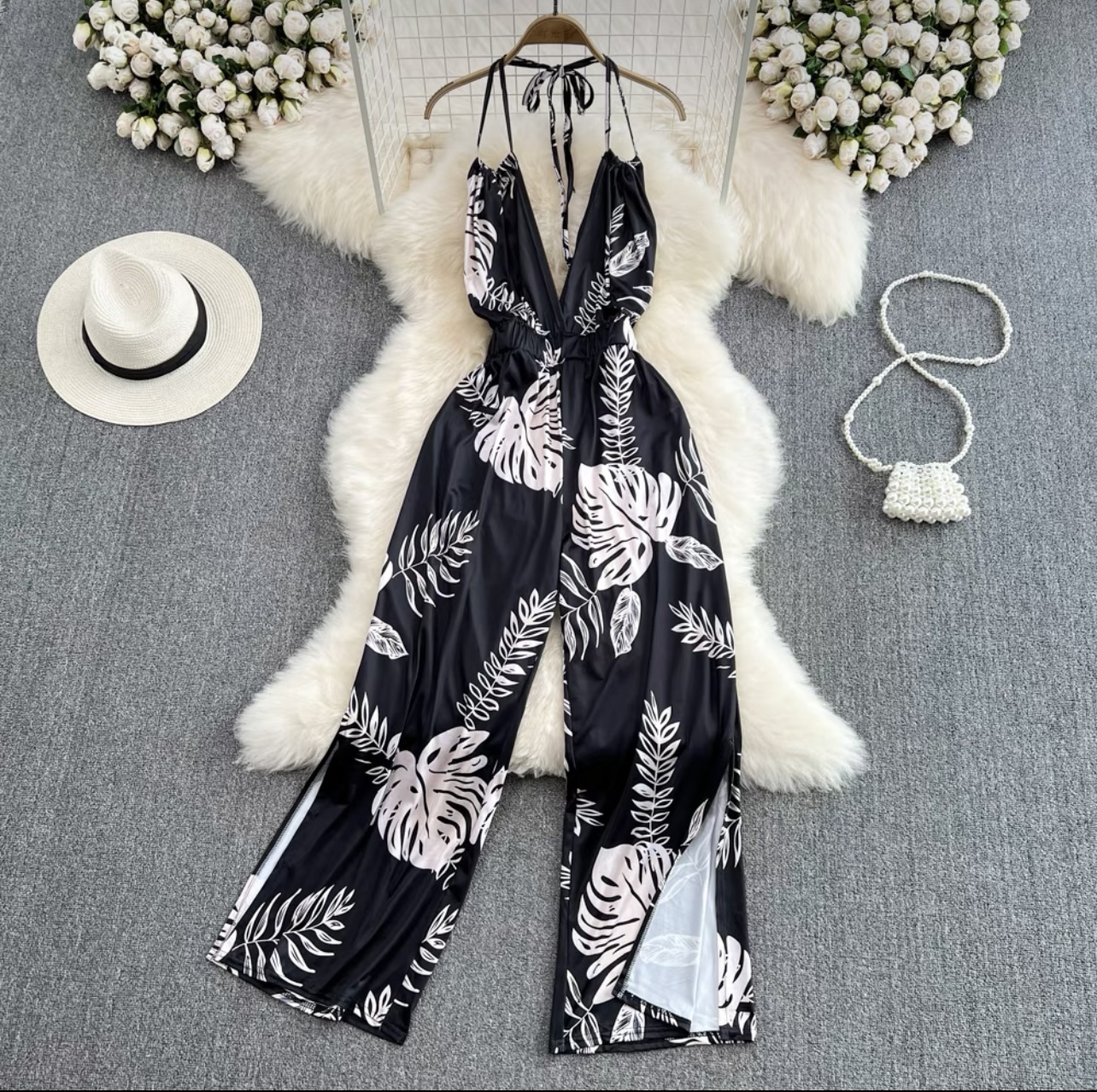 Afternoon tea halter jumpsuit JRZZ474 image