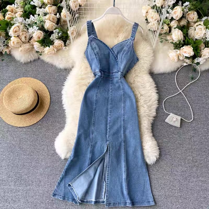 Want to be seen denim dress DD6 image
