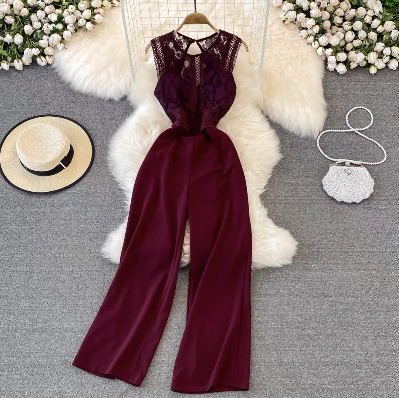 Let your laces up sleeveless jumpsuit JRZZ418 image