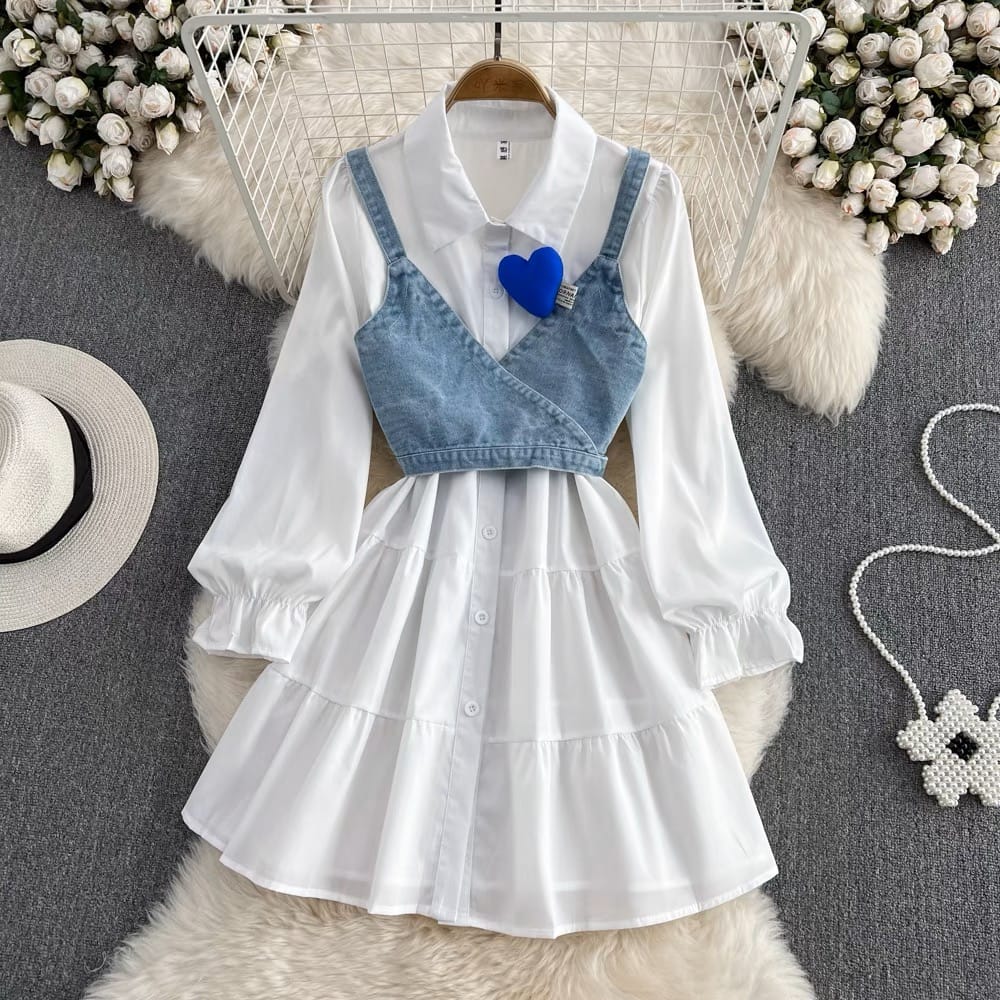 You are next level denim shirt dress SDZZ791 image