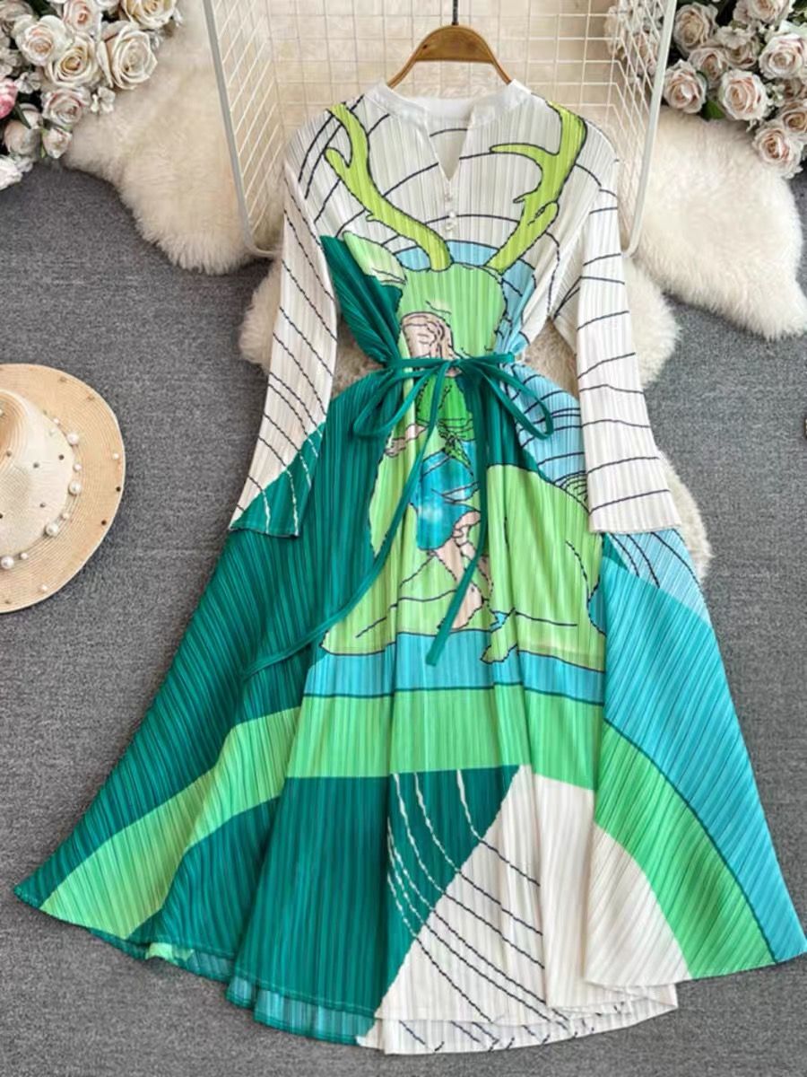 San Diego print dress  FD438 image