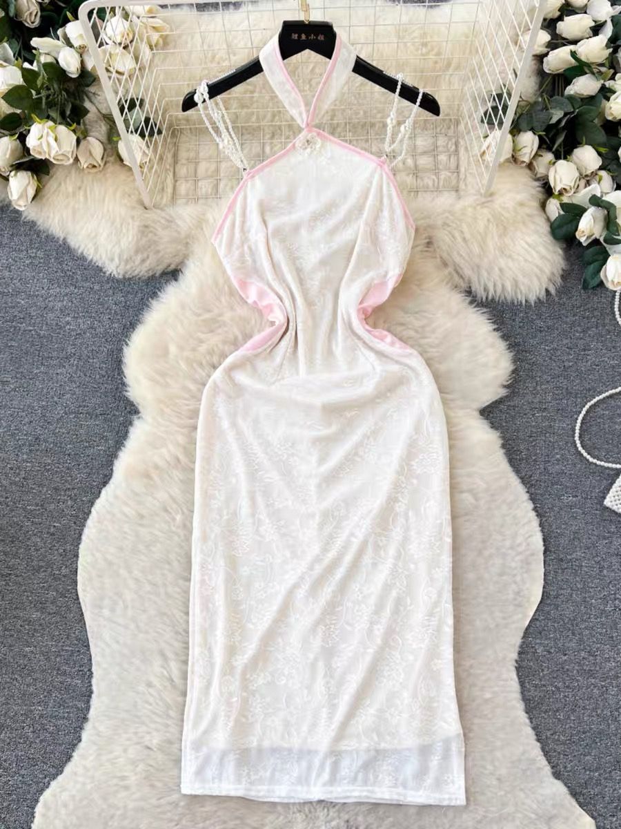 Waiting for you pearl beaded dress CBC405 image