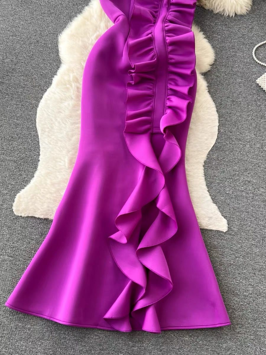 Caught in the moment ruffle dress EBC34 image