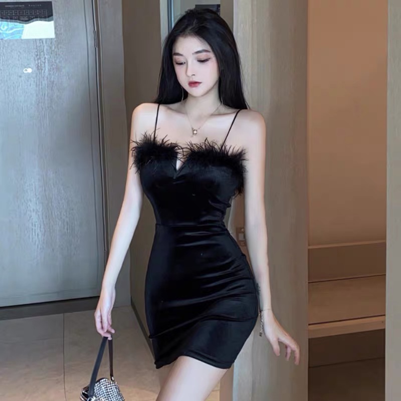 Feathery beauty mini gown CBC38 image