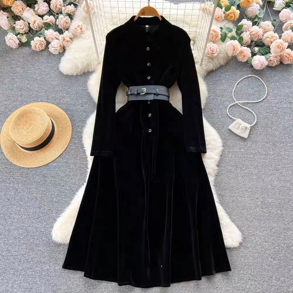 Office beauty suede dress FD135 image