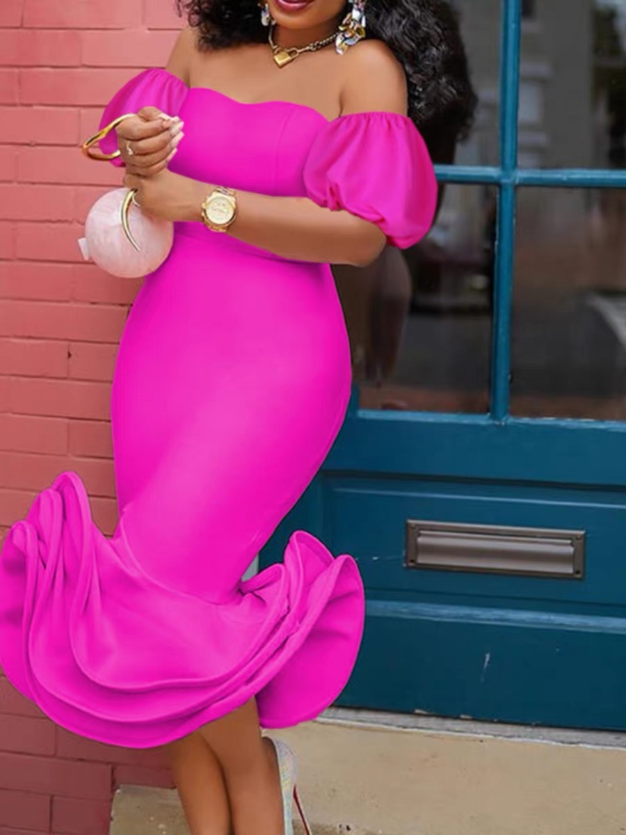 Lily high rise ruffle gown EVD16 image