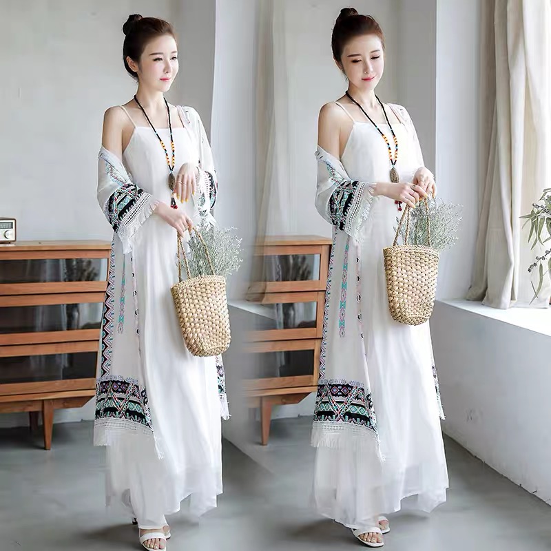 Summer beach vibes fringe kimono KM101 image