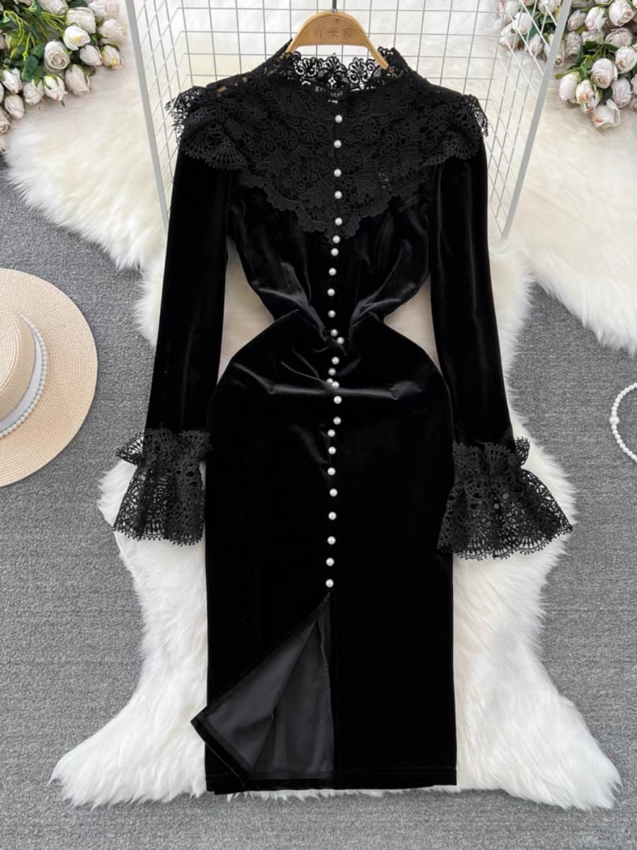 Dark Angel velvet lace dress  FBC99 image