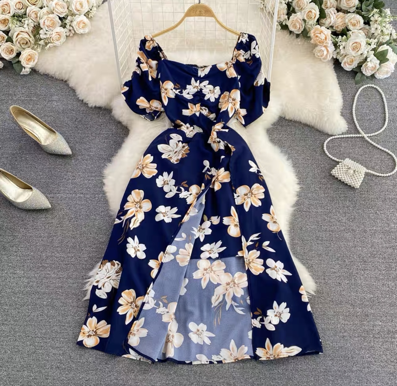 Almafi coast print dress CD258 image