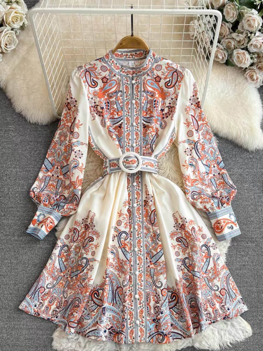 Carmine print dress ED126 image