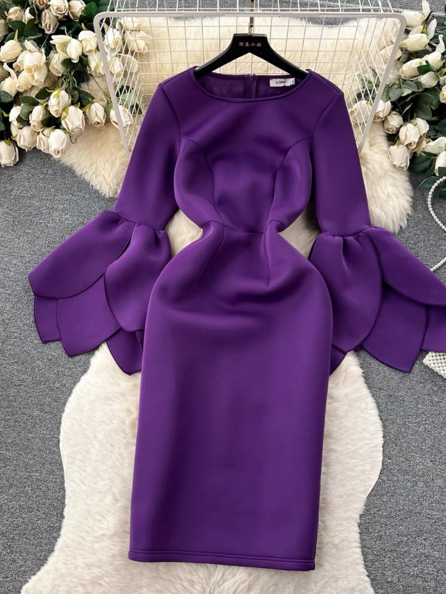 Rich aunty ruffle sleeves dress EBC38 image