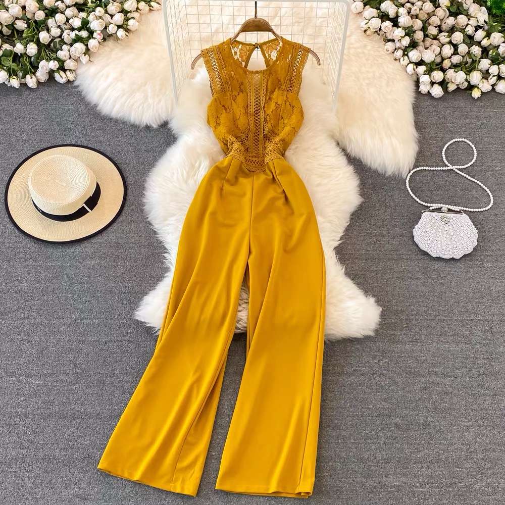 Let your laces up sleeveless jumpsuit JRZZ418 image