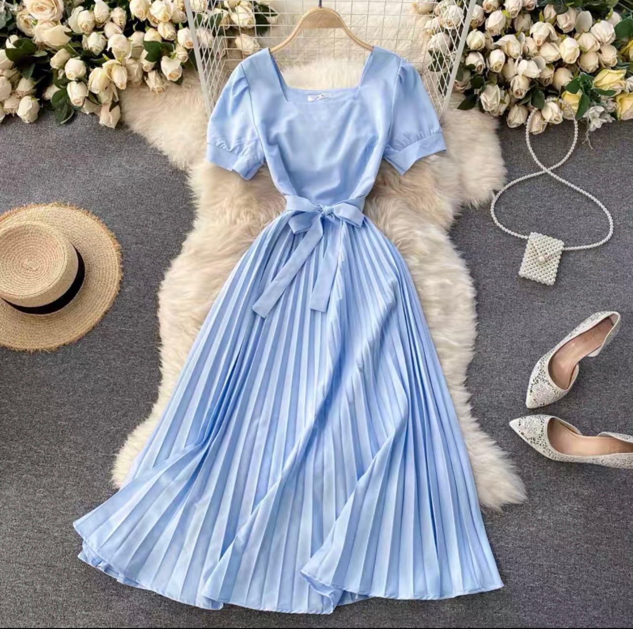 Business date pleated dress CD39 image