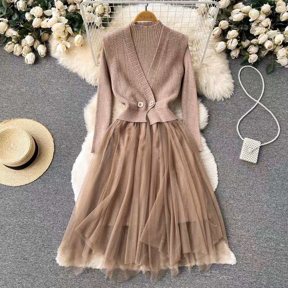 Tied to luxury sweater dress KD128 image