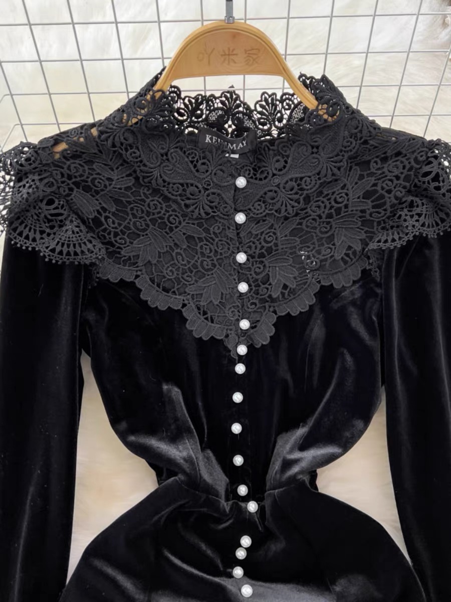 Dark Angel velvet lace dress  FBC99 image