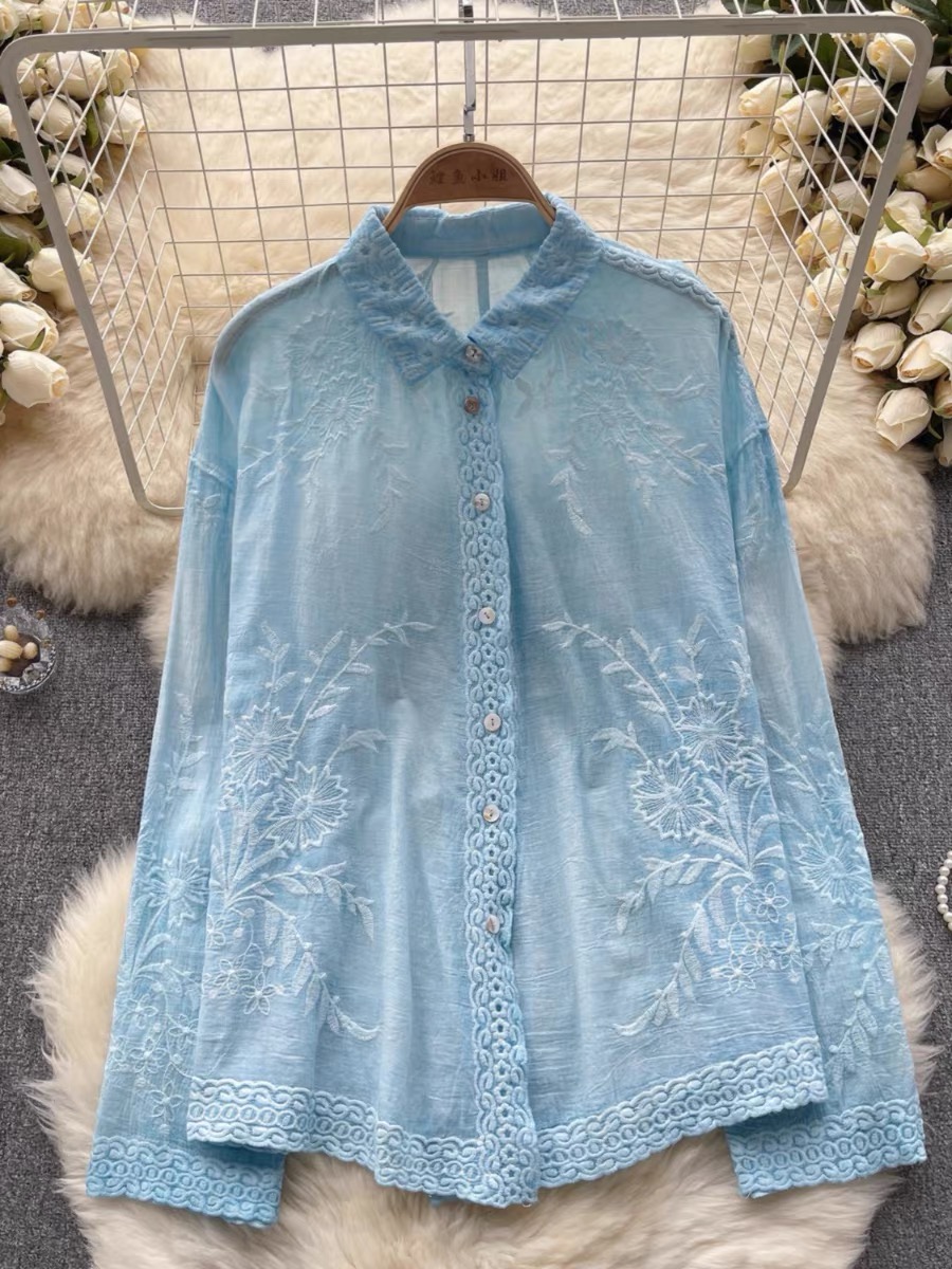 Olea embroidery blouse BE219 image