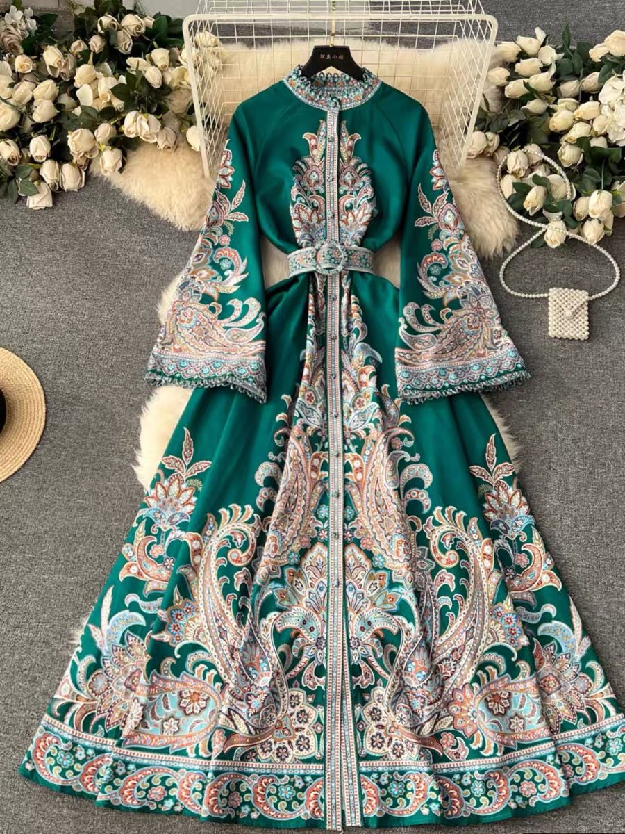 Walk around town print dress ED182 image