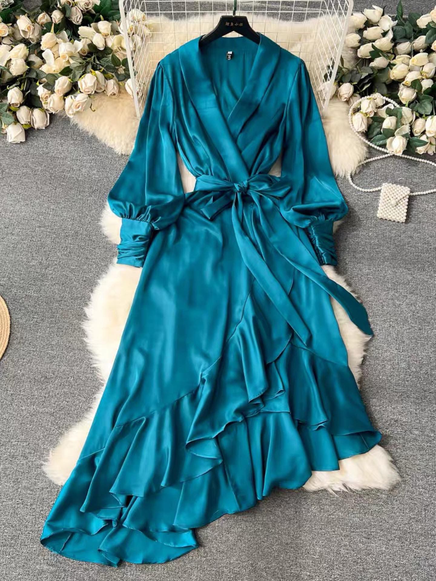 Living the life luxury silk dress FD308 image