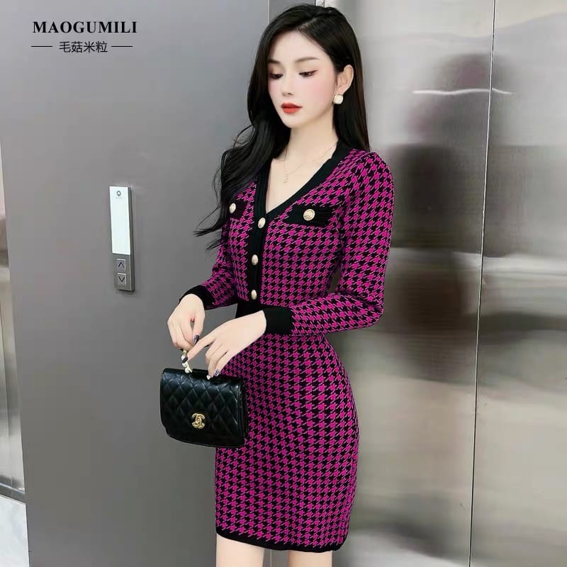 Spring dream plaid gown CBC226 image