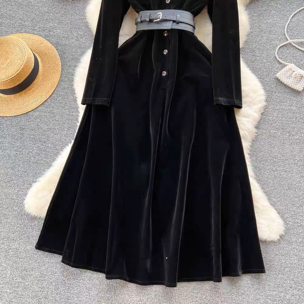 Office beauty suede dress FD135 image