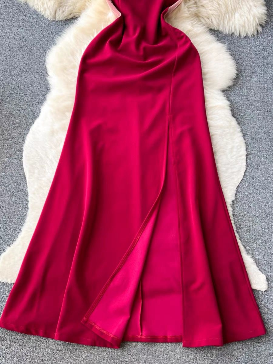 Red roses dinner date dress EVD45 image