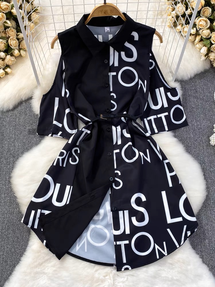 Up to trouble shirt dress & belt SDZZ771 image