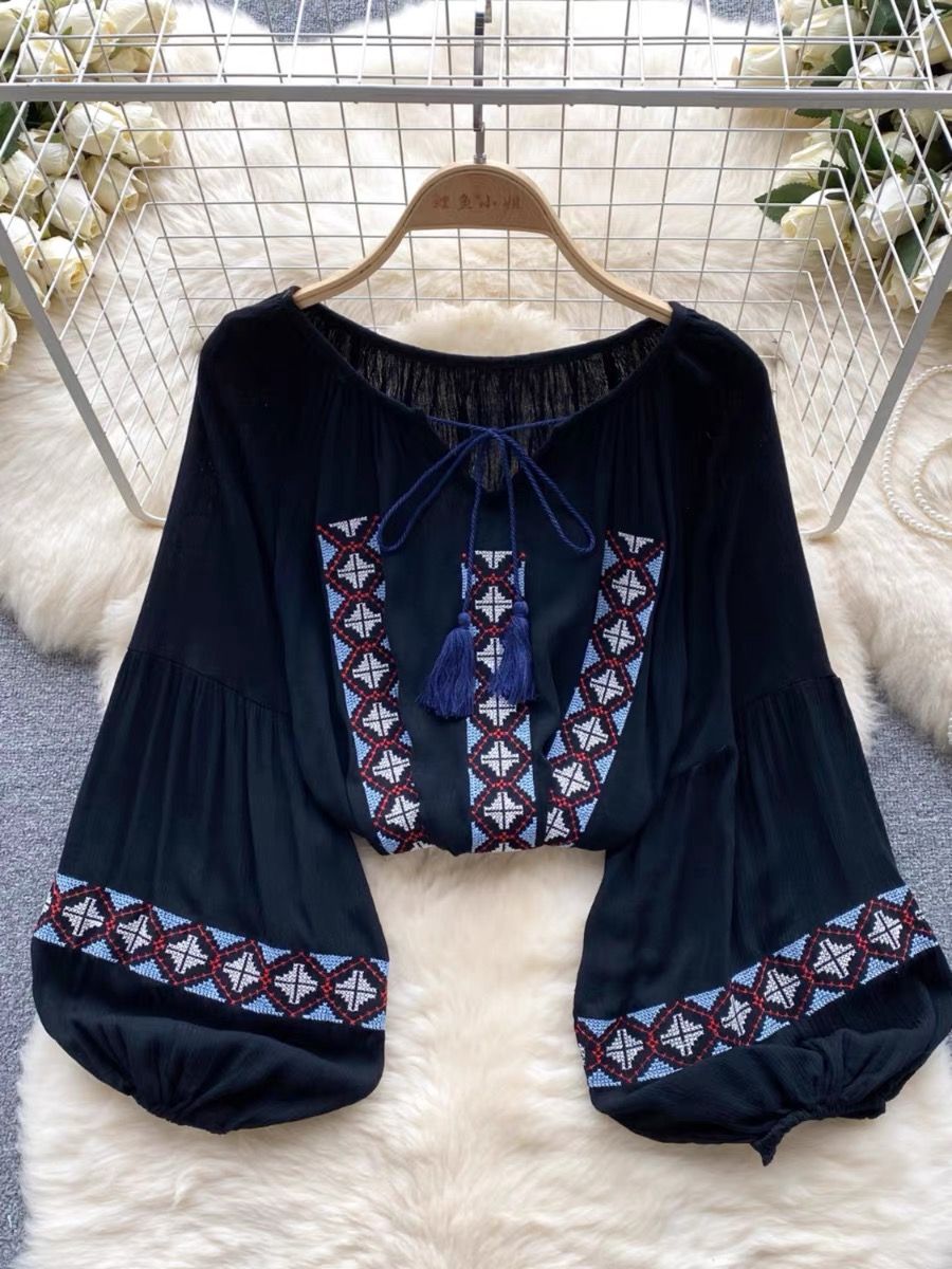 Slay all day embroidery top TZZ1507 image