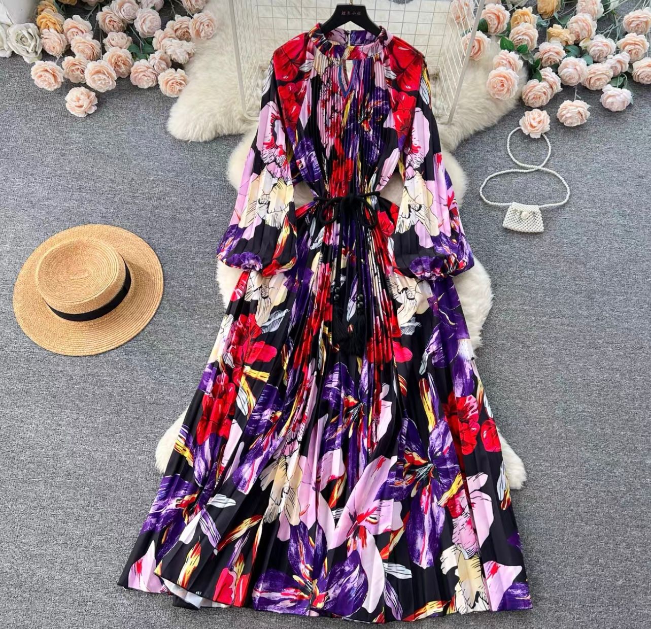 Wedding guest print dress CD522 image