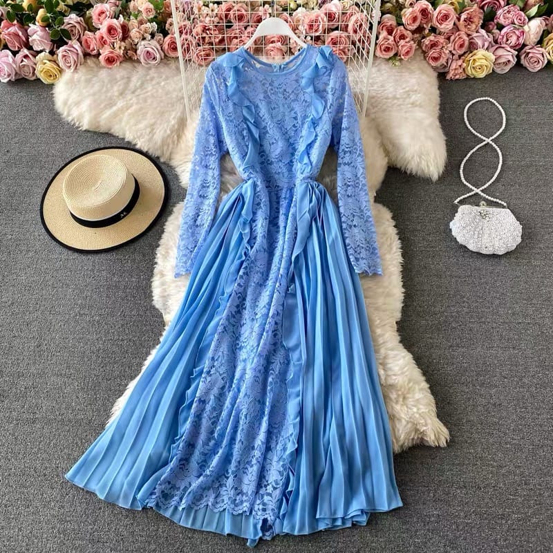 Cassandra silk meet lace dress FD7 image