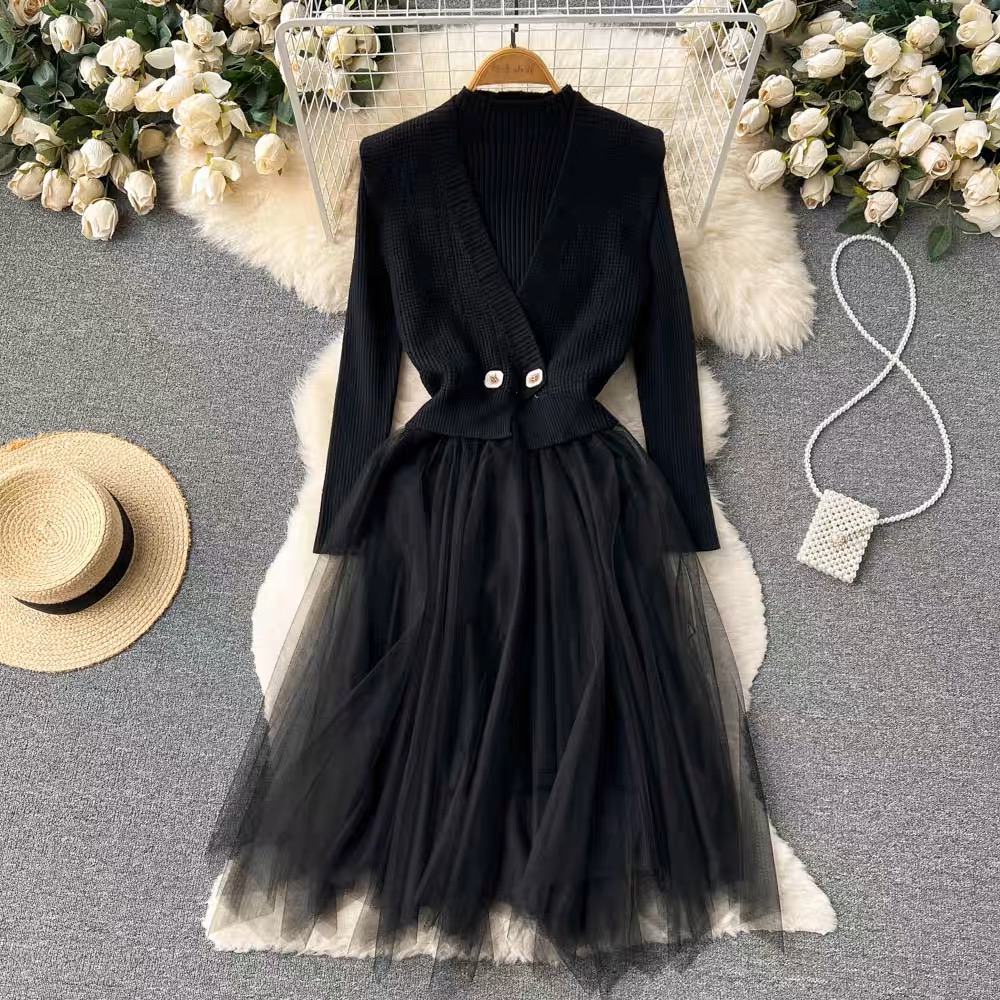 Tied to luxury sweater dress KD128 image