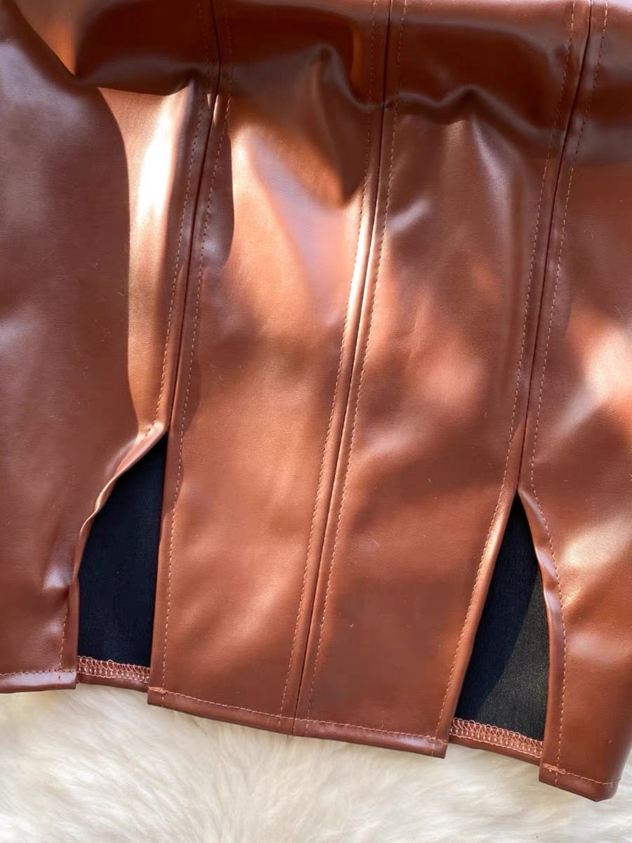 Zero fucks to give leather dress CBC437 image