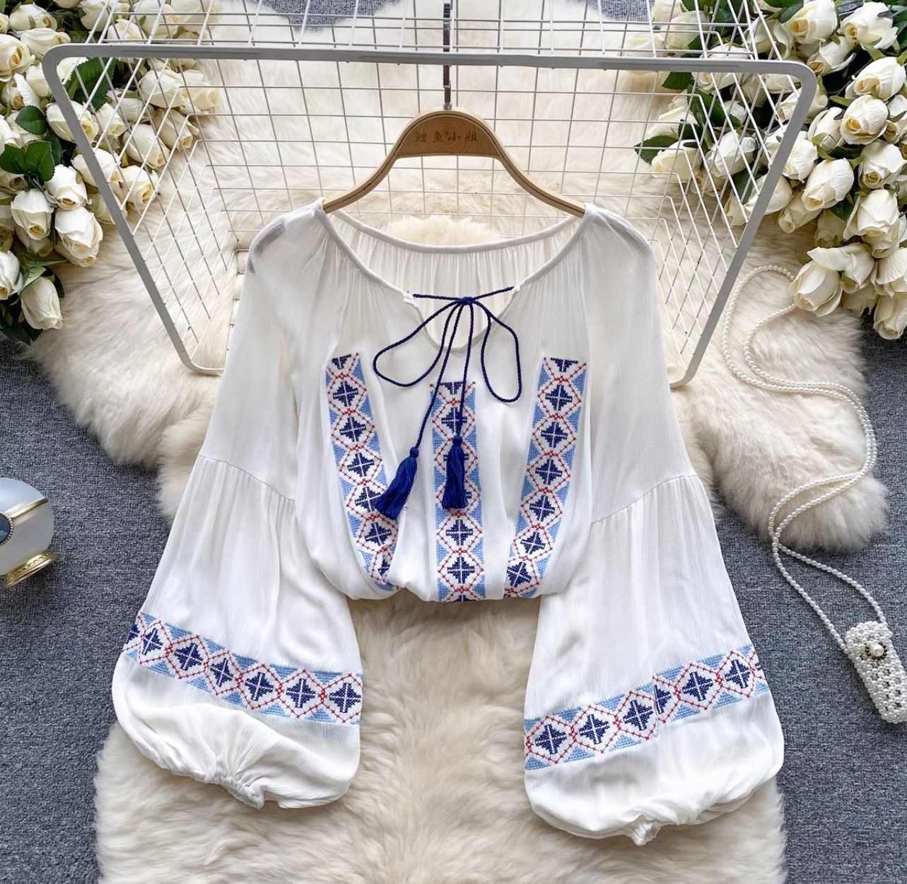 Slay all day embroidery top TZZ1507 image