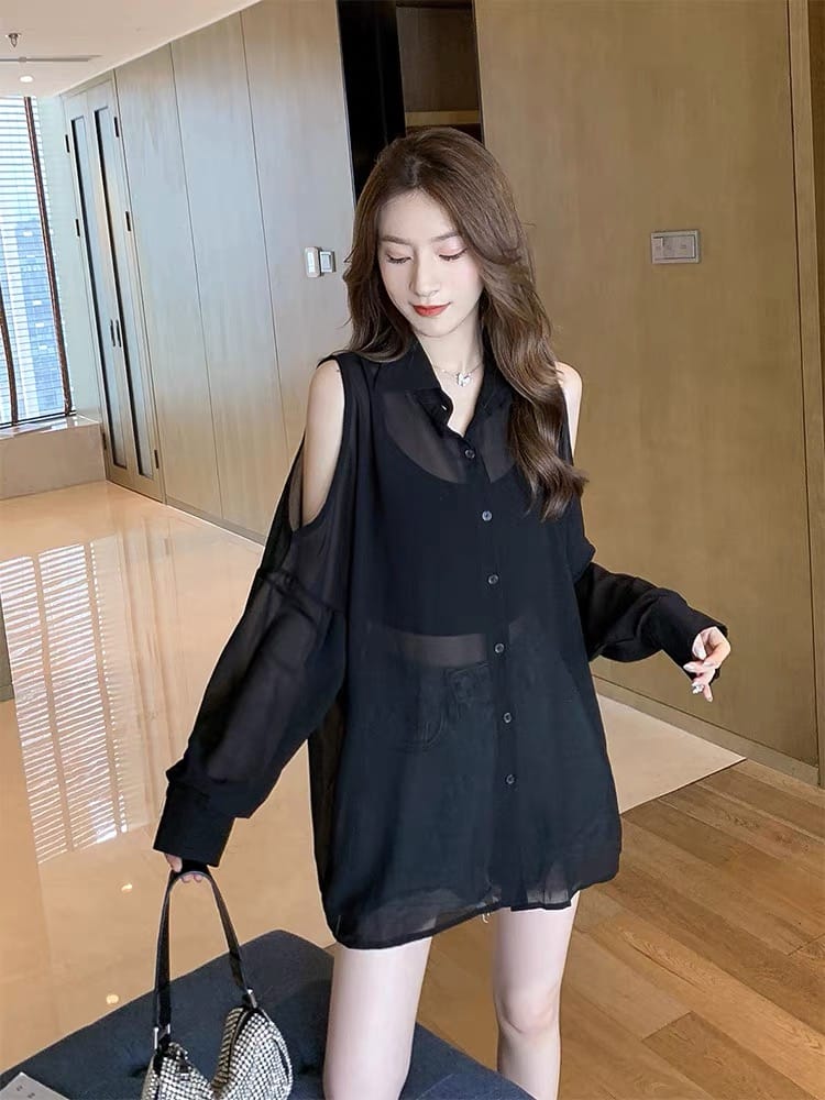 Izabella cold shoulder shirt SDZZ266 image