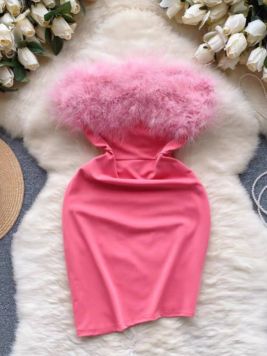 Spoiling myself mini fur gown CBC279 image